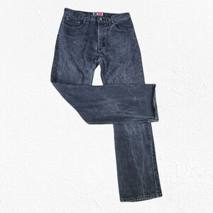 Y2K Arizona Washed Black High Waisted Workwear Flare Bootcut Jeans Size 36 x 36